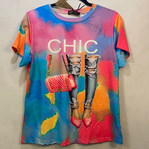 Cute Chic Tie Die Stretch Top - Picture 1 of 5